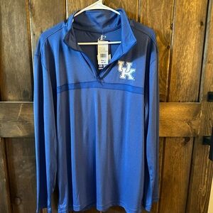 Blue Quarter-Zip Pullover with UK Logo